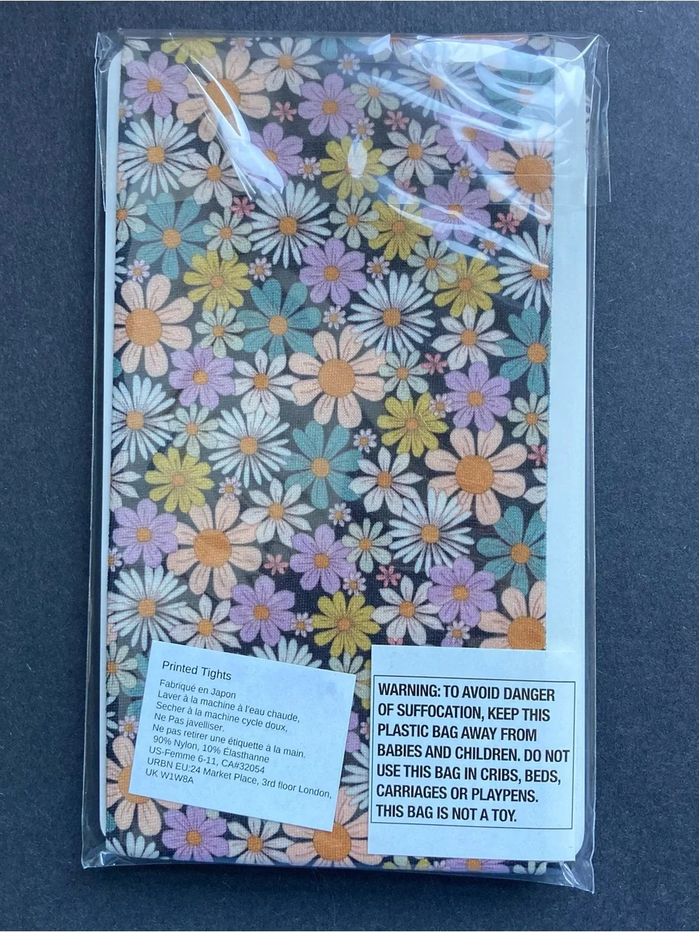 Free People Retro Inspired Multicolored Mini Flowers Tights, NWT One Size